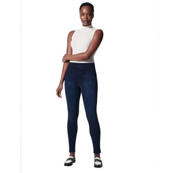 Spanx Pants Womens Size XL Medium Wash Jean-ish Ankle Jeggings Shapewear - Picture 3 of 16